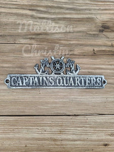 Captains Quarters Cast Iron Door Wall Decor Sign