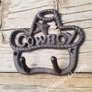 Cowboy Hat Cast Iron Key Towel Hat Coat Rack Hook
