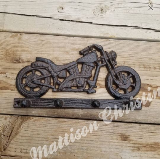 Motorcycle Cast Iron Hook Key Rack