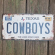 Cowboy Football Replicated License Plate Tin Sign