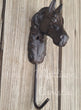 Brown Cast Iron Horse Hat Coat Key Towel Hook