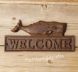 Nautical Themed Cast Iron Whale Welcome Sign Plaque