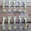 10 Cast Iron Replica Antique Distressed Linen White Pale Yellow Cabinet Handle Drawer Pull