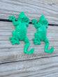 2 Green Frog Hook Towel Key Coat