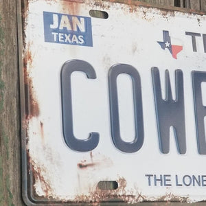 Cowboy Football Replicated License Plate Tin Sign