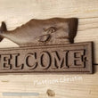 Nautical Themed Cast Iron Whale Welcome Sign Plaque