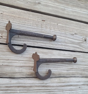 2 Cast Iron Extra Large Industrial Horse Harness Hooks