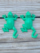 2 Green Frog Hook Towel Key Coat