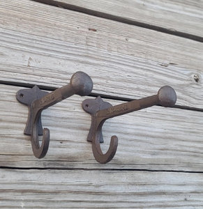 2 Cast Iron Extra Large Industrial Horse Harness Hooks