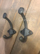 2 Black Cast Iron Coat Hat Towel Key Hook