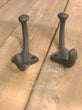 2 Black Cast Iron Coat Hat Towel Key Hook