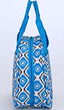 Blue Gray White Aztec Geometric Twist Lunch Bag