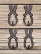 Four (4) Cowboy Boot Horseshoe Cast Iron Hook