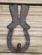 Four (4) Cowboy Boot Horseshoe Cast Iron Hook