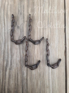 Chain Hook Cast Iron Towel Key Hat Coat Rack Set of 4