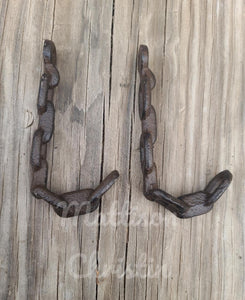 Chain Hook Cast Iron Towel Key Hat Coat Rack Set of 4