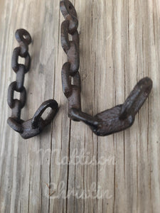 Chain Hook Cast Iron Towel Key Hat Coat Rack Set of 4