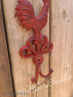 Distressed Red Rooster Cast Iron Hook