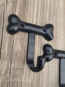 2 Dog Bone Leash Towel Hat Coat Key Hook Rack