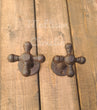 2 Cast Iron Faucet Knob Hooks