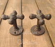 2 Cast Iron Faucet Knob Hooks