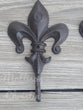 2 Fleur de Lis Cast Iron Hook