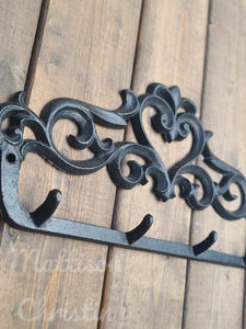 Heart Scroll Key Rack Coat Hook