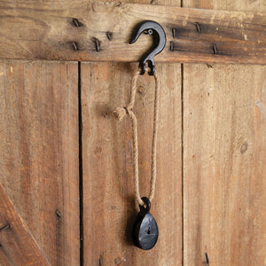 Hook with Cast Iron Pulley