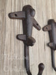 Jet Airplane Cast Iron Hook Key Towel Hat Coat Rack Set of 2