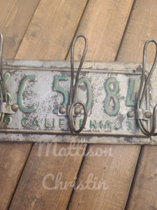 License Plate Wall Mounted Hook Set