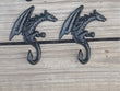 Black Dragon Gothic Key Hook Towel Hat Coat Rack Set of 2