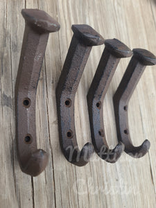 4 Railroad Spike Replicated Hat Coat Towel Key Hook