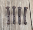 4 Railroad Spike Replicated Hat Coat Towel Key Hook