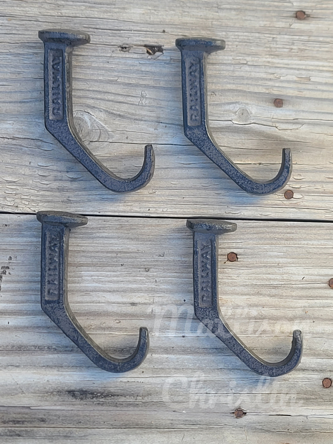 4 Railroad Spike Replicated Hat Coat Towel Key Hook