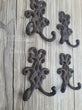 Set 4 Floral Scroll Hat Coat Towel Key Double Hook