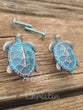 Sea Turtle Drawer Turquoise Blue Patina Pull Cabinet Knob