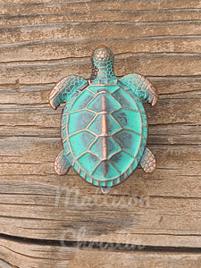 Sea Turtle Drawer Green Patina Pull Cabinet Knob