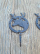 2 Cast Iron Deer Lodge Hunting Themed Coat Towel Hat Key Hook