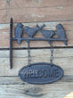 Cast Iron Bird Wall Mounted Welcome Goodbye Hanging Sign