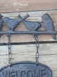 Cast Iron Bird Wall Mounted Welcome Goodbye Hanging Sign