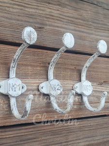 Set of 3 Numbered Wall Hooks