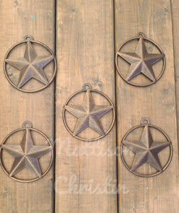 Set 5 Western Star Rings Wall Decor Ornaments 3"