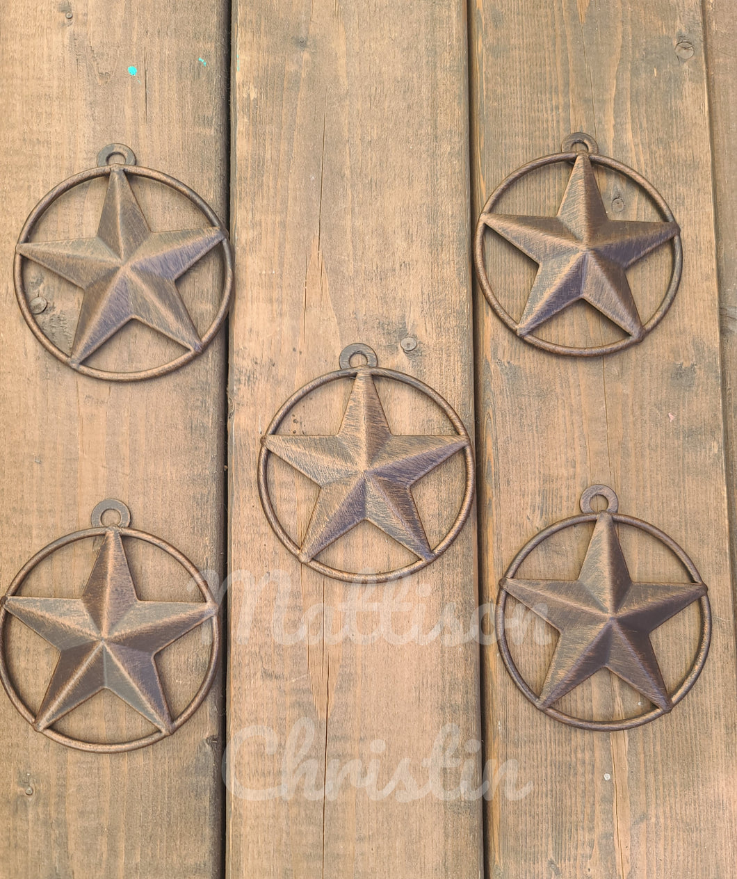 Set 5 Western Star Rings Wall Decor Ornaments 3