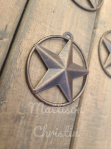 Set 5 Western Star Rings Wall Decor Ornaments 3"