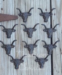 10 Longhorn Cast Iron Drawer Pull Cabinet Handle Hook