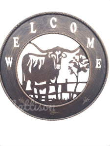 Longhorn Welcome Metal Ring