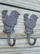 Rooster Cast Iron Hook Towel Hat Coat Key Rack