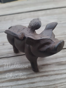 Flying Pig with Wings Cast Iron