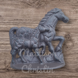 Cast Iron Western Themed Horse Doorstop