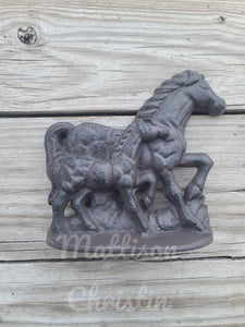 Cast Iron Western Themed Horse Doorstop